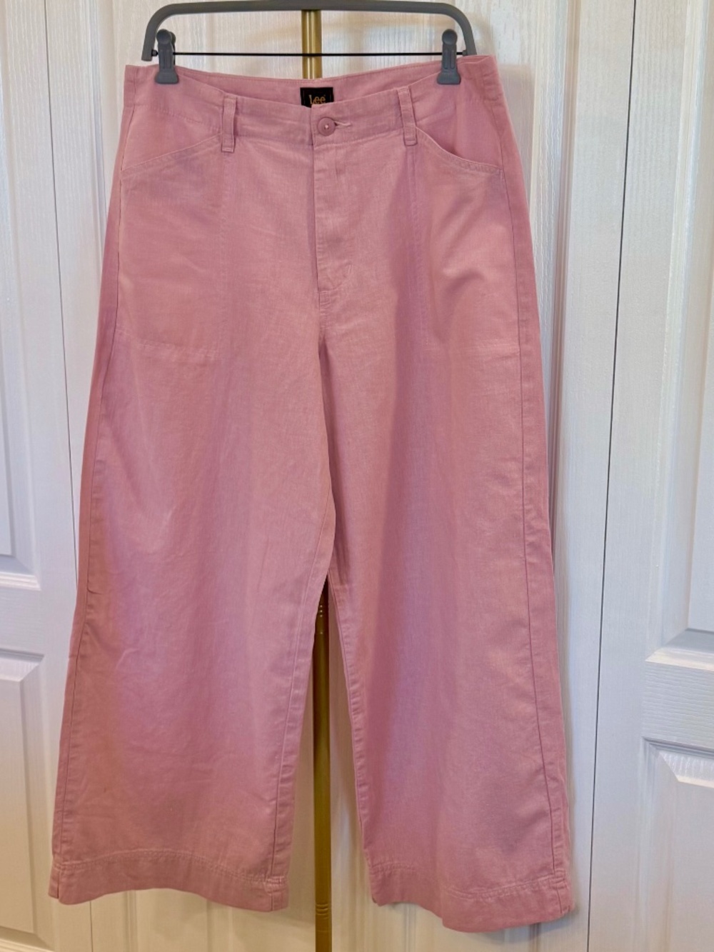 Women's Size 12, 100% Linen Pants by Lee, Wide Leg, Zip Up, 4 Pockets